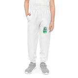 Youth Joggers with Small Logo — White Athletic Sweatpants for Kids (Global Adventures)