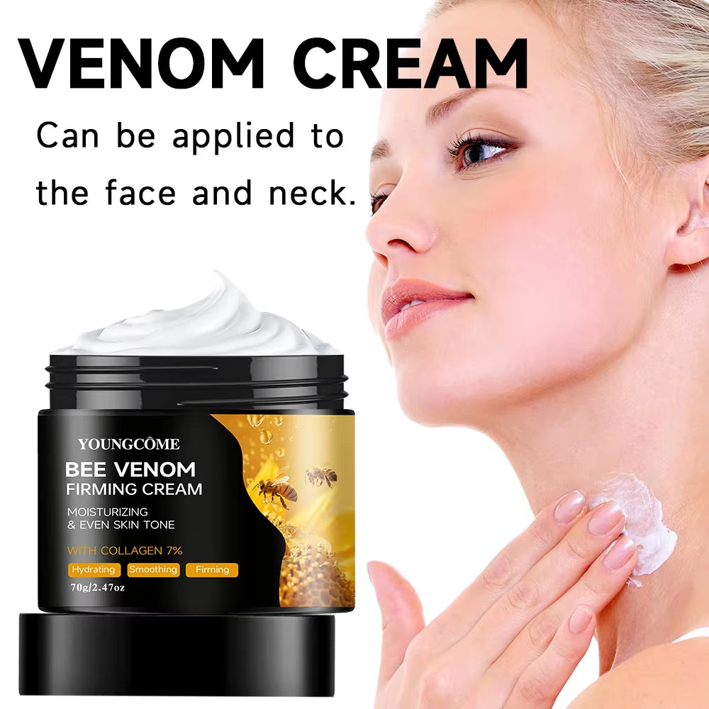 Premium Bee Venom Cream for Face & Neck - Collagen Boost, Skin Tightening, Natural Moisturizer for Sensitive Skin, Non-Greasy