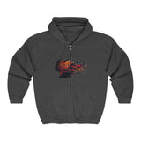 Galaxy Fish Zip Hoodie — Abstract Cosmic Koi Graphic Sweatshirt