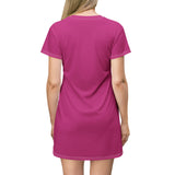 Pink Butterfly 'Be You' T-Shirt Dress – Casual Graphic AOP Summer Dress