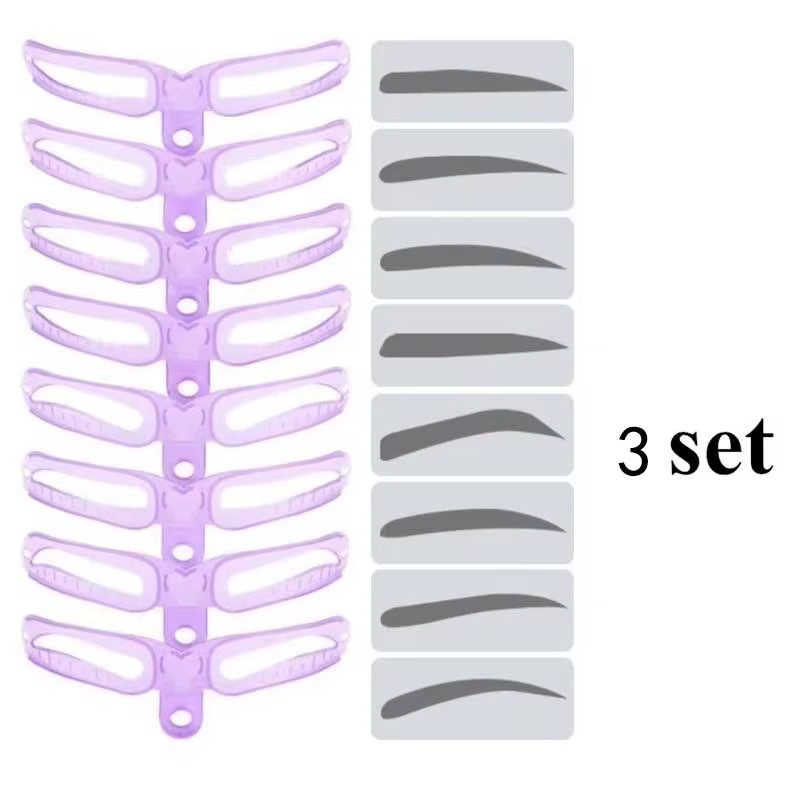 8 in 1 Reusable Eyebrow Stencil Beauty Makeup Brow Stamp Template Eyebrows Shape Set Eye Brow Makeup Tools and Accessories