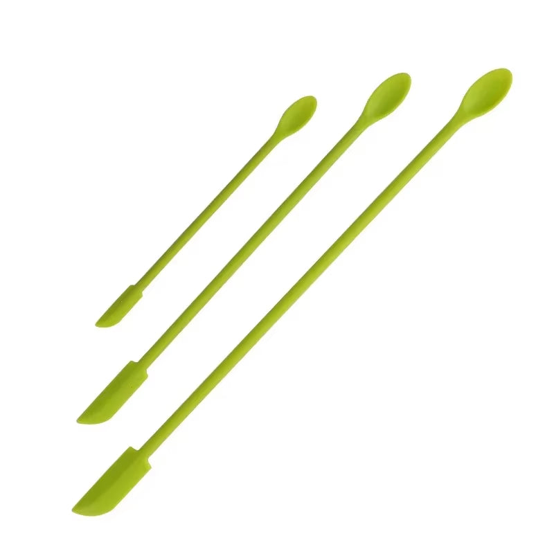 Cosmetic Bottle Silicone Mini Scraper Three Piece Set Baking Double End Two in One Spatula Jam Bottle Scraper Spoon Set