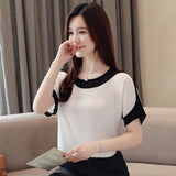 Bat short sleeve chiffon shirt women summer