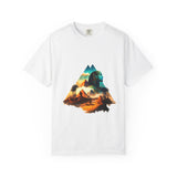 Mountain Lion Double-Exposure T-Shirt — Sunset Desert Landscape Tee