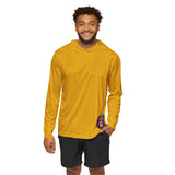 Gold Athletic Hoodie with Colorful Lion Graphic — Men's Warmup Pullover