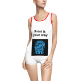Vintage One-Piece Swimsuit — Trust the Timing of Your Life Retro Graphic