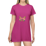 Pink Butterfly 'Be You' T-Shirt Dress – Casual Graphic AOP Summer Dress
