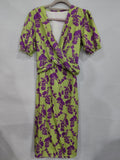 Summer V-neck Short-sleeved Dress Fashion Flowers Printed Slim Beach Dresses For Women Clothing