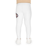 Kids Leggings with Athletic Global Logo – White All-Over Print