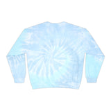 Tie-Dye Sweatshirt — Light Blue Spiral Crewneck with "Altura Global" Logo