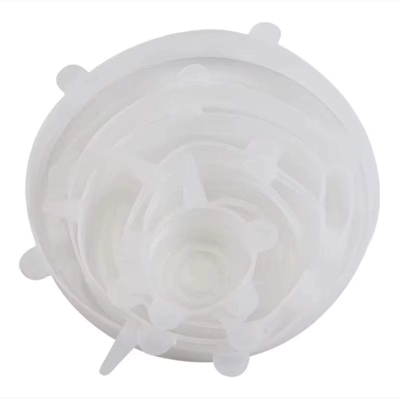 6Pcs Silicone Stretch Lids, Food Bowl Covers, Reusable Food Saving Covers, Retractable Multifunctional Fresh-Keeping Lid