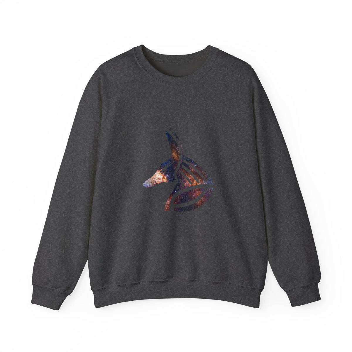 Anubis Stylized Wolf Crewneck Sweatshirt — Egyptian Dog Head Graphic