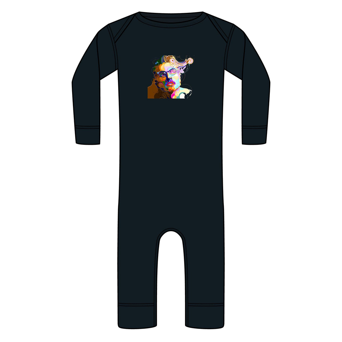 Infant Ribbed Long-Leg Bodysuit with 'Atlas Global' Logo — Newborn Baby One-Piece