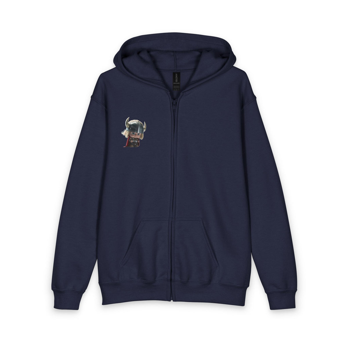 Kids Viking Helmet Zip Hoodie — Cute Norse Warrior Graphic