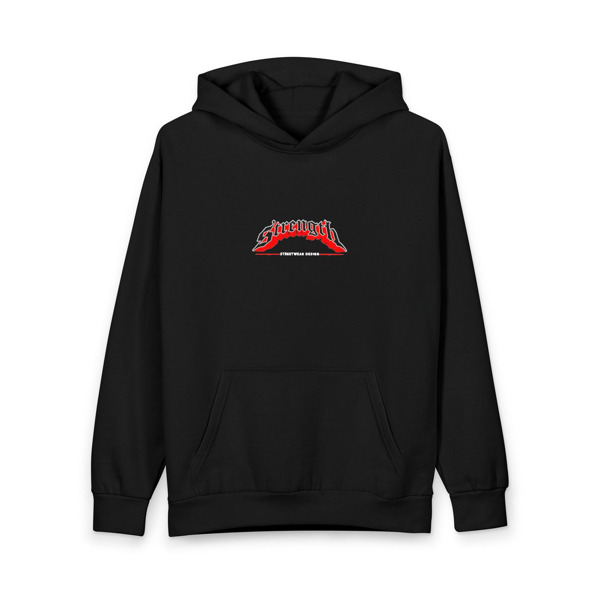Hoodie — Minimal Red Script Logo Pullover