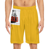 Be Bold Basketball Shorts — Yellow Athletic AOP Shorts with 'Be Bold' Graphic