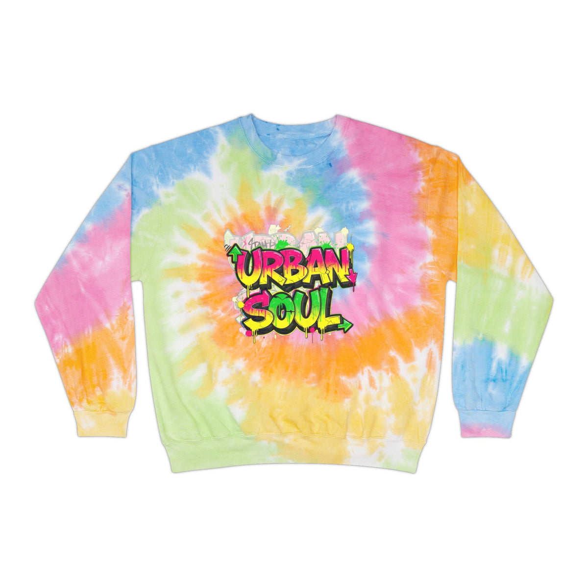 Tie-Dye Sweatshirt — 'Urban Soul' Graffiti Retro Crewneck