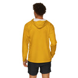Gold Athletic Hoodie with Colorful Lion Graphic — Men's Warmup Pullover
