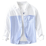 Mens Patchwork Long Sleeve Top