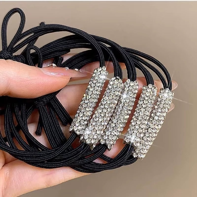 Rhinestone Hair Tie High Elasticity Hair Rope Women'S Hair Accessories Suitable for Ladies Girls
