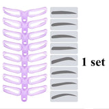 8 in 1 Reusable Eyebrow Stencil Beauty Makeup Brow Stamp Template Eyebrows Shape Set Eye Brow Makeup Tools and Accessories