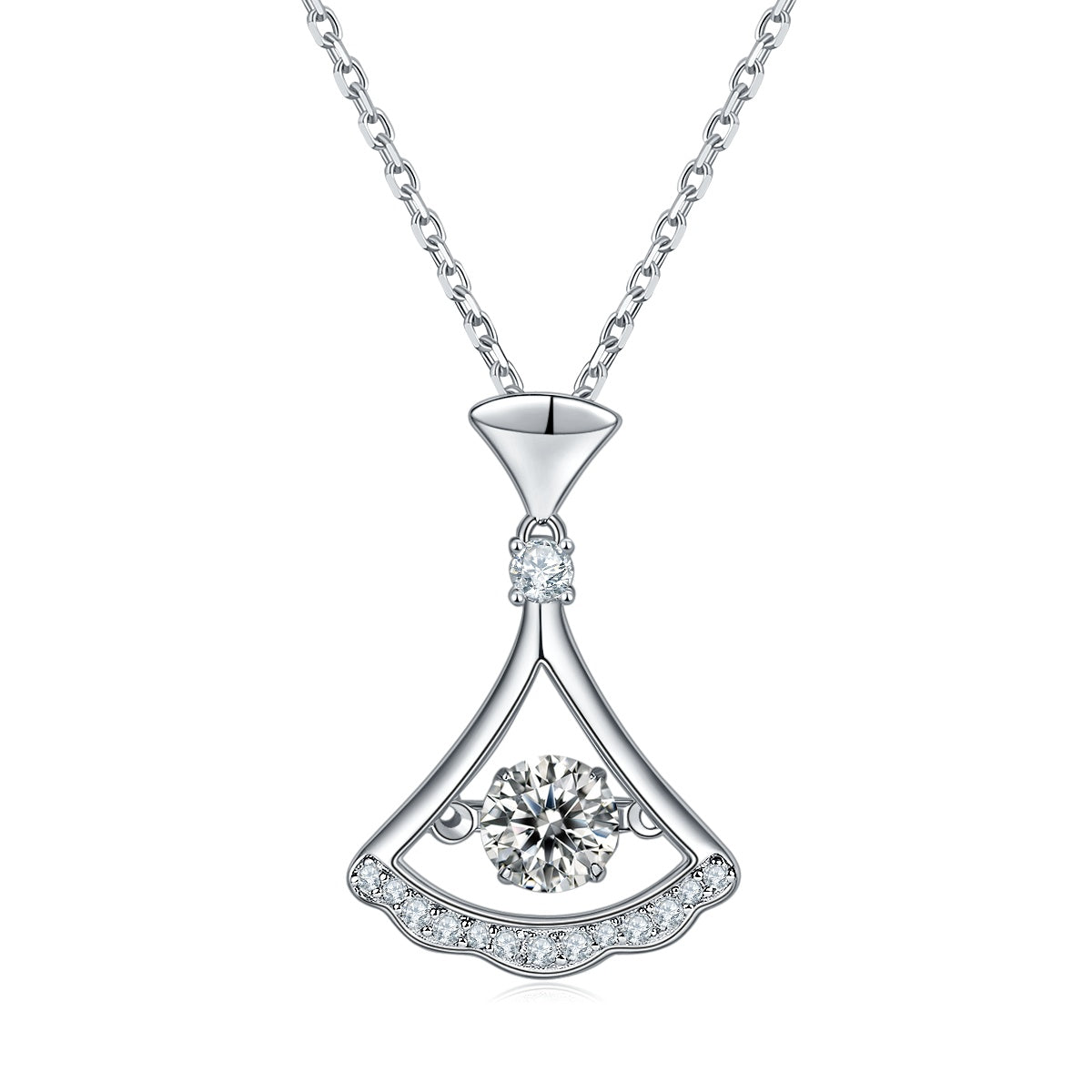 Set With Top-quality Moissanite, This Luxurious And Fashionable Light Luxury Trend Jewelry Necklace Pendant Is Made Of S925 Silver Electroplated With Platinum