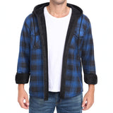 Mens FleeceLined Thickened Hooded Shirt