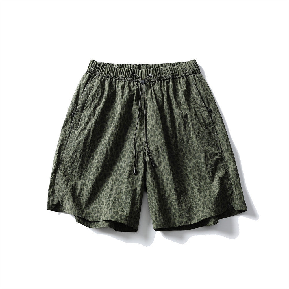 Summer Loose Leopard Print Shorts Men