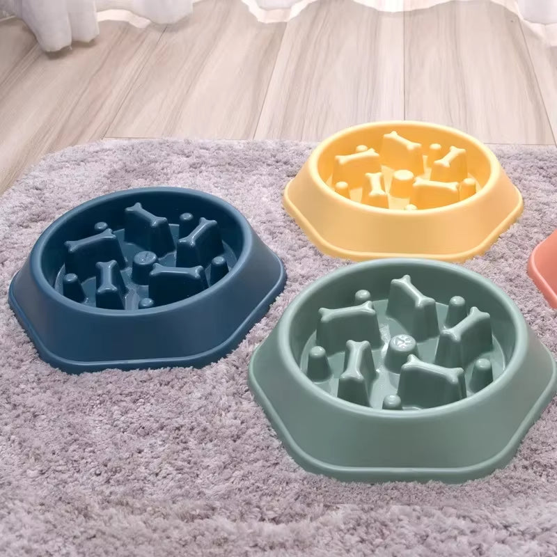 Pet Product Bone Plastic Pet Food Bowl Doggy Puppy Bowl Slow Feeder Dog Bowl