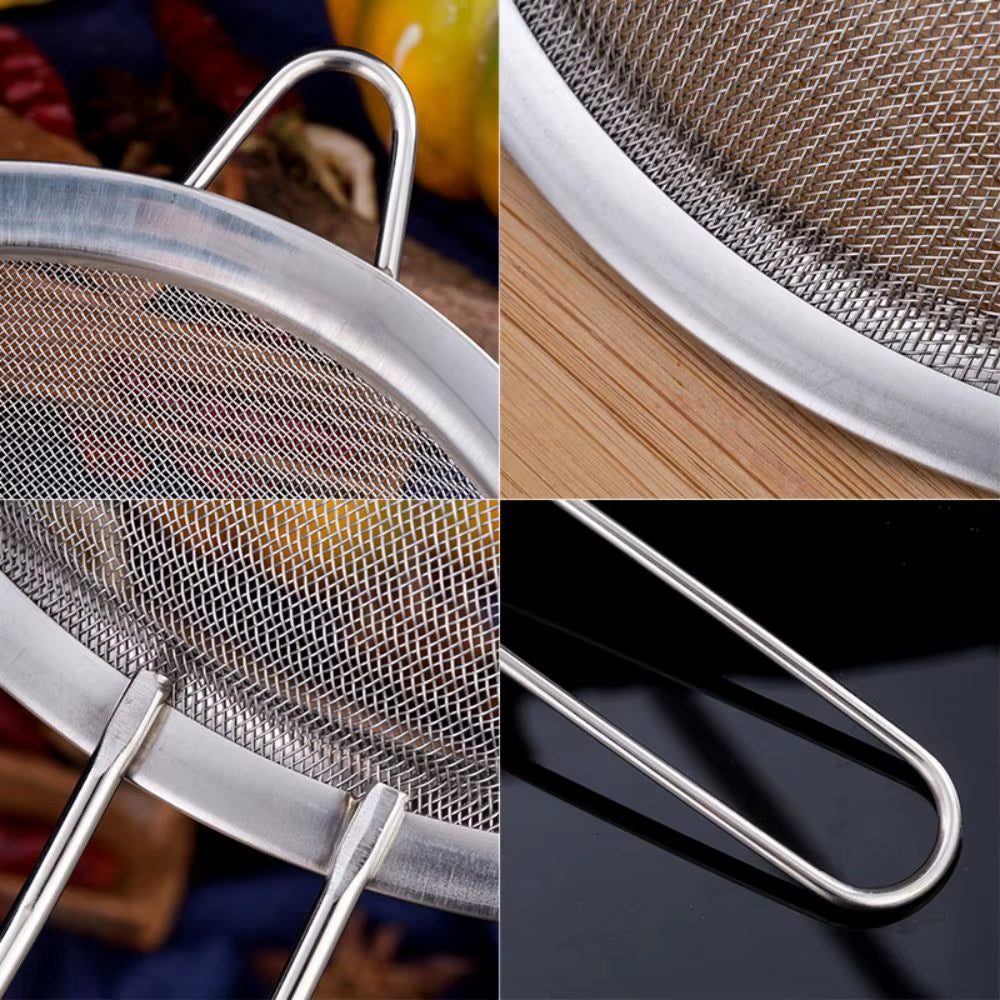 3Pcs Stainless Steel Juice & Soya Milk Strainer Sieve Ultra Fine Mesh Oil Grid Fishing Dumplings Household Hotpot Leaky Spoon