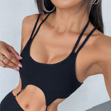 Street Style Dress Fake Two-piece Backless Halter Bodycon Mini Skirt