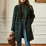 Plaid Mid-length Lapel Large Size Jacket