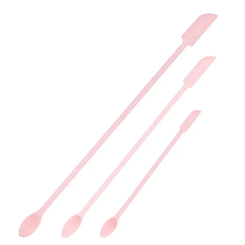 Cosmetic Bottle Silicone Mini Scraper Three Piece Set Baking Double End Two in One Spatula Jam Bottle Scraper Spoon Set